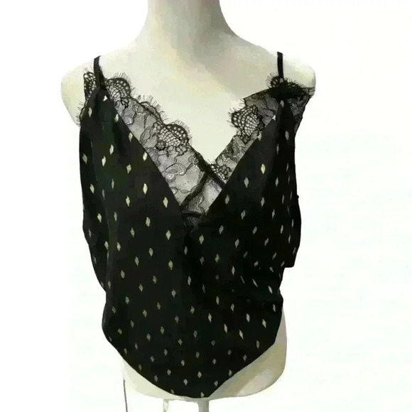 Blu Pepper New With Tags Black Tank Lace Bralette Gold Details - Picture 4 of 9